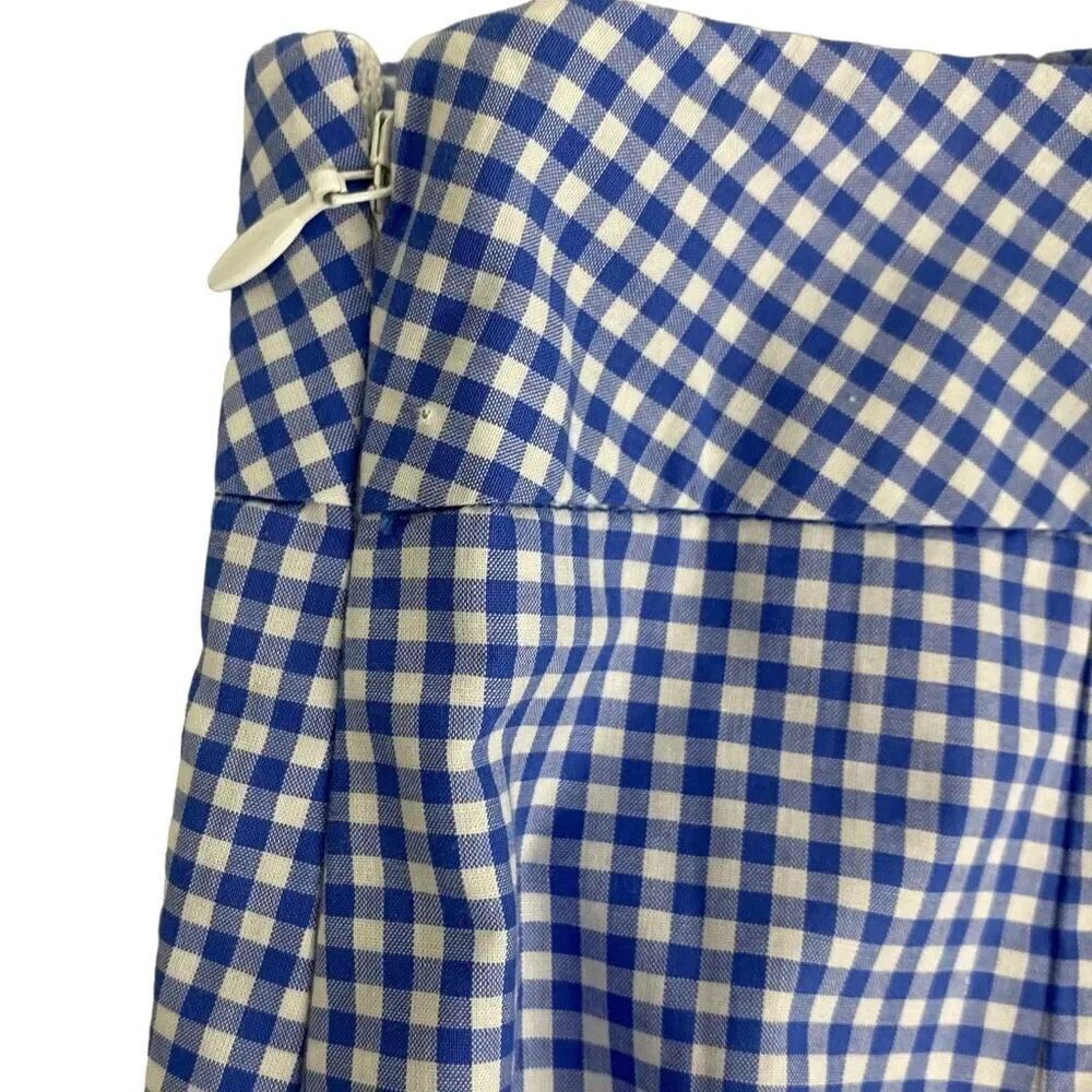 Talbots Women's Blue Gingham Toucan skirt size 4P NEW - Picture 4 of 5